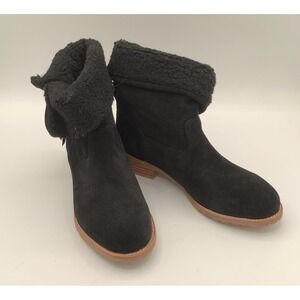 Jack‎ Rogers Womens Black Suede Water Resistant Fold Over Boots Size 9.5